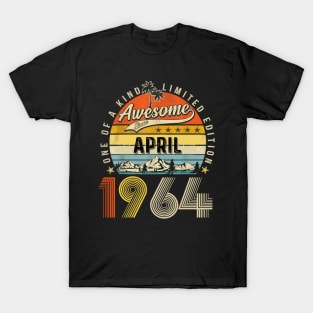 Awesome Since April 1964 Vintage 59th Birthday T-Shirt